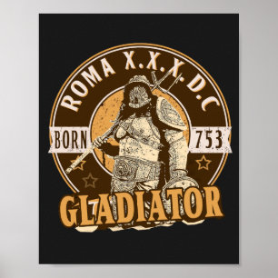 Poster Camisa-T do Gladiador Romano SPQR