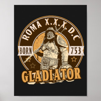 Poster Camisa-T do Gladiador Romano SPQR
