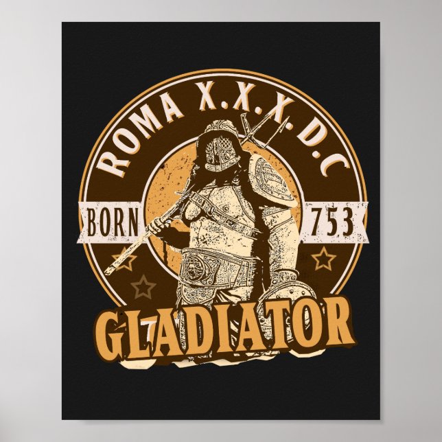 Poster Camisa-T do Gladiador Romano SPQR (Frente)