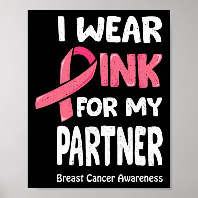 Poster Camisa T do parceiro de Cancer de mama (Frente)