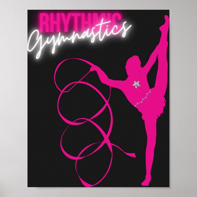 Poster Camisa T Rosa Quente da Ginástica Rítmica (Frente)