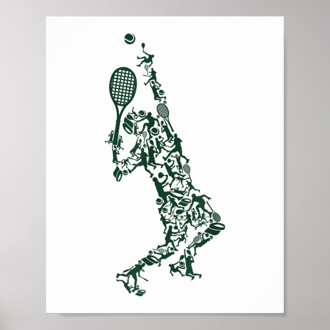 Poster Camisa tênis T - Coluna Coloca Escovas em Racket (Frente)