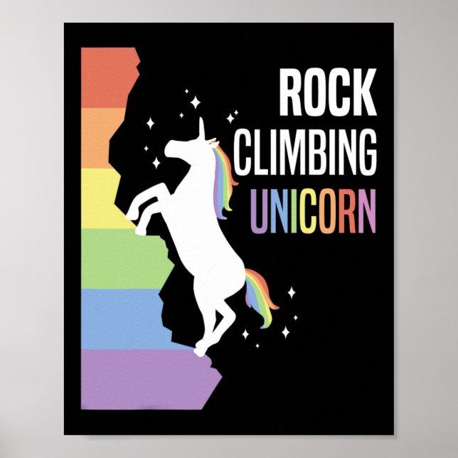 Poster Camisa Unicórnio de Escalada de Rocha Divertida Ar (Frente)