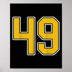 Poster Camisa Unifo Esportes Preto Dourado Antigo Número