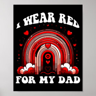 Poster Camisa Vermelha Retro Pai Conscientização Doença C