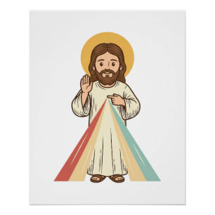 Pôster Camisa Vetorial de Bênção Religiosa Vintage Design
