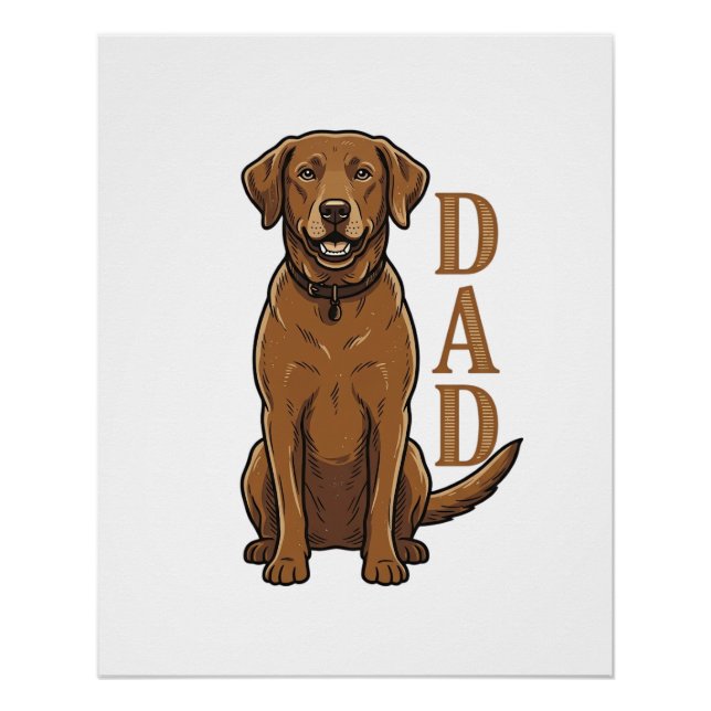 Pôster Camisa Vintage Brown Dog Dad Design_1 (Frente)