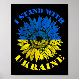 Poster Camisa Vintage de Girassol da Bandeira da Ucrânia