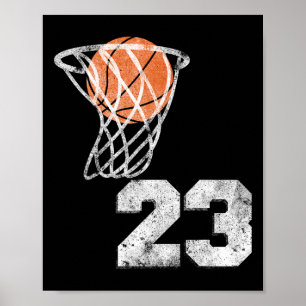 Poster Camisa Vintage Sketll Número 23 do Jogador 