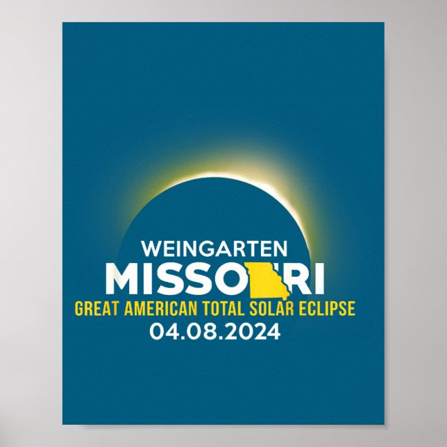 Poster Camisa Weingarten Missouri Mo Eclipse Solar Total (Frente)