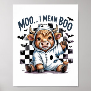 Poster Camisa Xadrez de Halloween de Vaca das Terras Alta