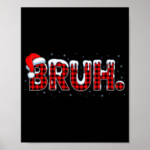 Poster Camisa Xmas de Natal xadrez engraçada para adolesc