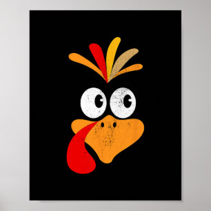 Poster Camisas De Ação De Graças Família Rosto De Peru Pa