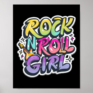 Poster Camisas De banda Para Crianças Rock N Roll Girl Ro