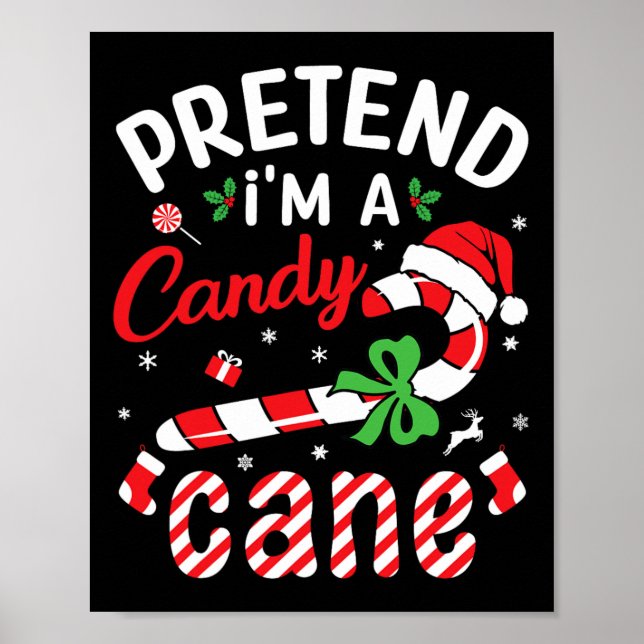 Poster Camisas De Canas De Natal Vermelho E Branco Brilha (Frente)