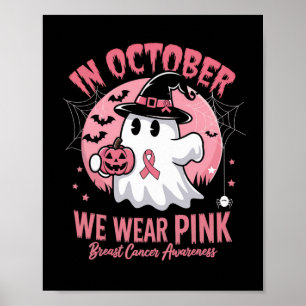 Poster Camisas de Cancer da Mama Veste do Dia das Bruxas