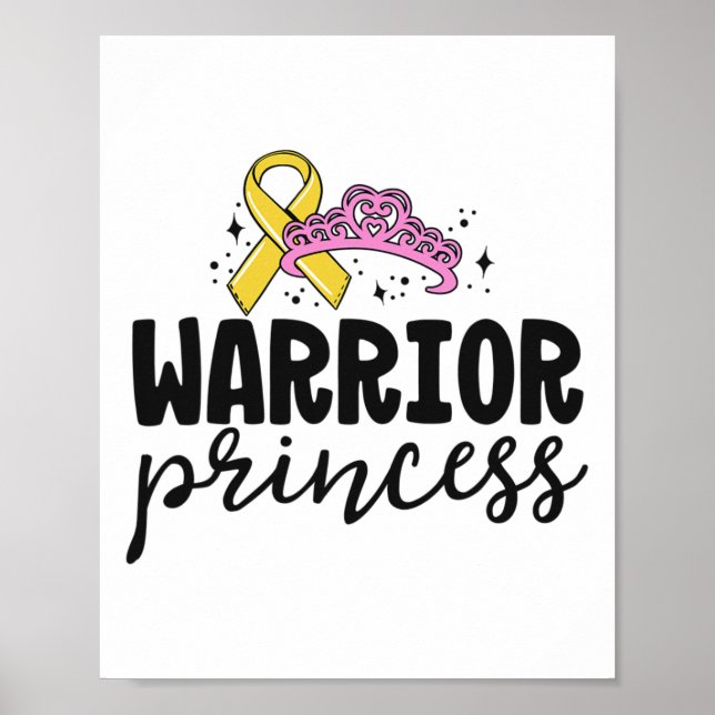 Poster Camisas De Cancer Para Crianças Meninas Guerreiros (Frente)