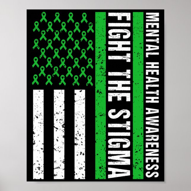 Poster Camisas de conscientização sobre saúde mental luta (Frente)