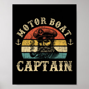 Poster Camisas de cruzeiro para homens capitão de barco a