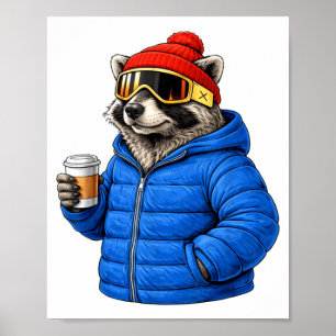 Poster Camisas de esqui após raposa motifs animal
