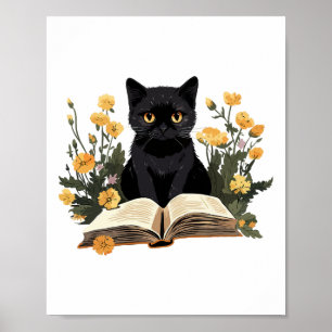 Poster Camisas De Gato Para Mulheres Livro Lover Camisas 