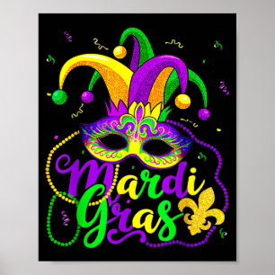 Poster Camisas de Mardi Gras para Mulheres Crianças Homen
