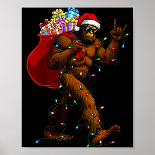 Poster Camisas de Natal do Pé Grande Meninos Homens Luzes