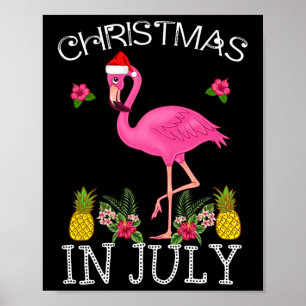 Poster Camisas de Natal em Julho para Mulheres Flamingo R
