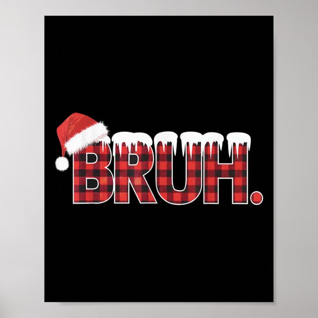 Poster Camisas De Natal Para Mulheres Bruh Red Xadrez Buf (Frente)