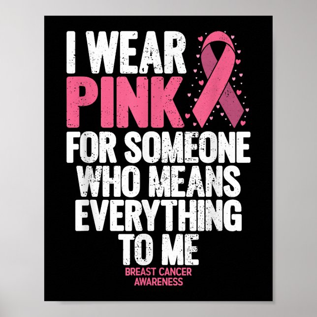 Poster Camisas de sensibilização do Cancer para o seio fa (Frente)