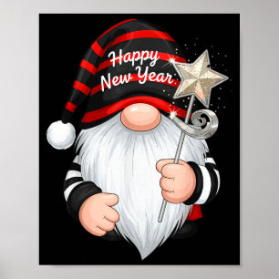 Poster Camisas Divertidas de Gnome para Ano Novo para Mul