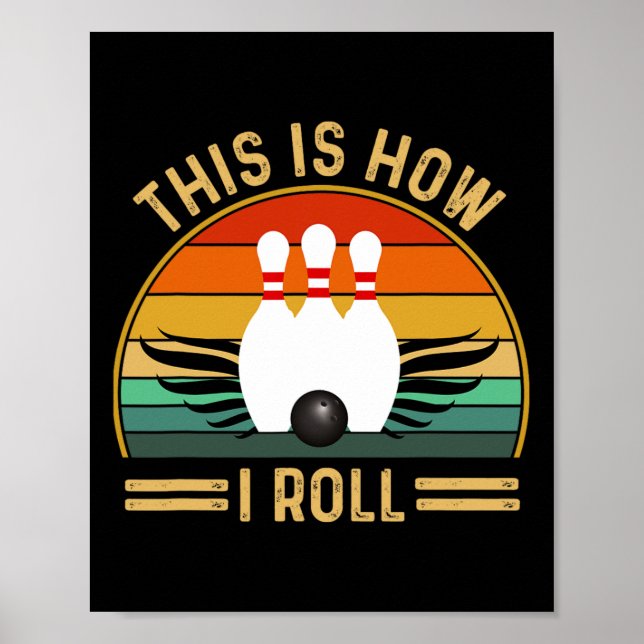 Poster Camisas engraçadas de boliche vintage para mulhere (Frente)
