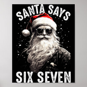 Poster Camisas engraçadas de Natal do Papai Noel Seis Set