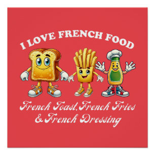 Pôster Camisas Francesas   Presente de Fries Lover   Cart