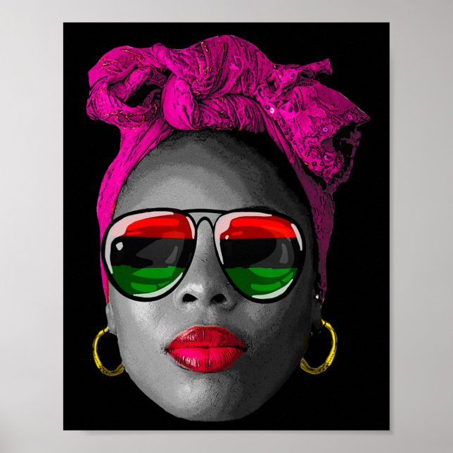 Poster Camisas Juneteenth Mulheres Afro Doll Queen Negra (Frente)