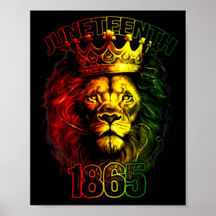Poster Camisas Lion Juneteenth Para Homens Rei Negro Afri
