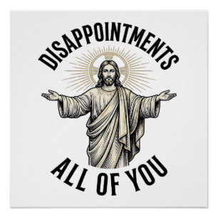 Pôster Camisas Religiosas Vintage Desapontamentos Todos V