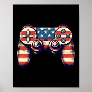 Poster Camiseta 4 De Julho Video Game Crianças Meninos Ho
