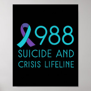 Poster Camiseta 988 - Prevenção do Suicídio Camiseta 988