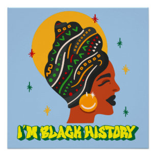 Pôster Camiseta africana americana Camisa-negra