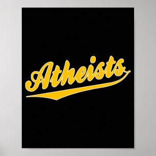 Poster Camiseta Ateu da Equipe Estilo Beisebol
