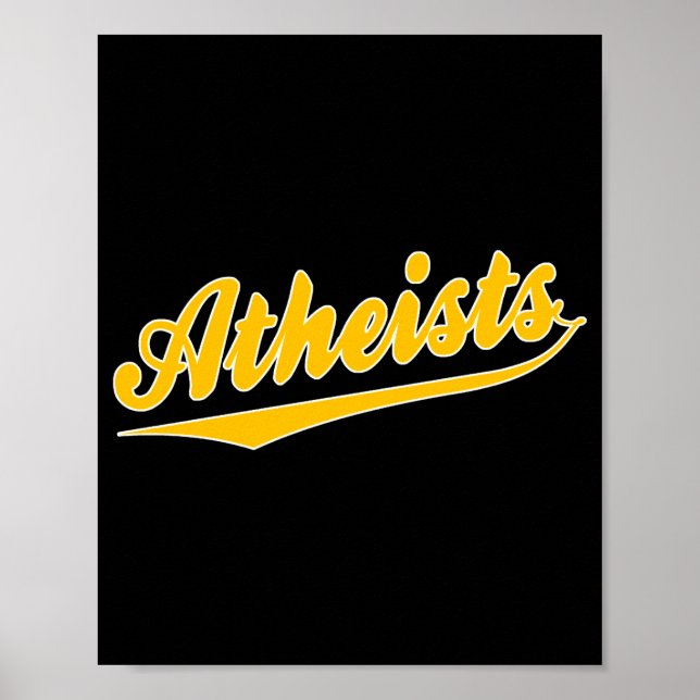Poster Camiseta Ateu da Equipe Estilo Beisebol  (Frente)