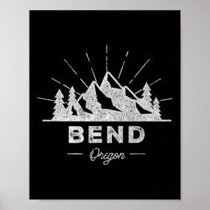 Poster Camiseta Bend Oregon Ou T Shirt Vintage Caminhada