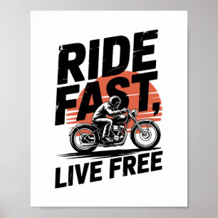 Poster Camiseta Bicicleta Rápida ao Vivo Livre