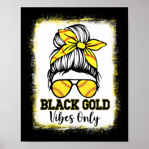 Poster Camiseta Black Gold Vibes Only Softll Mulheres Leo