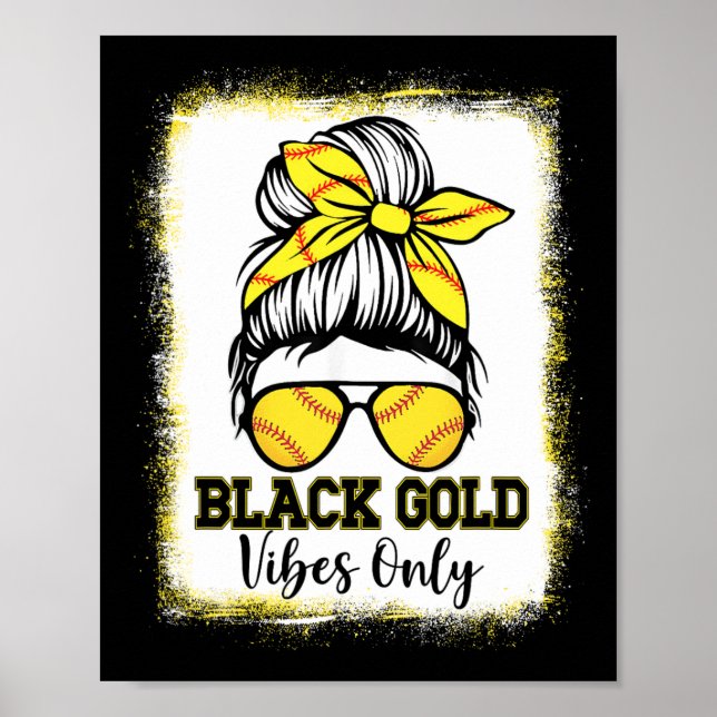 Poster Camiseta Black Gold Vibes Only Softll Mulheres Leo (Frente)
