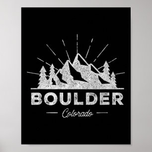 Poster Camiseta Boulder Colorado Co Vintage Caminhada Ret
