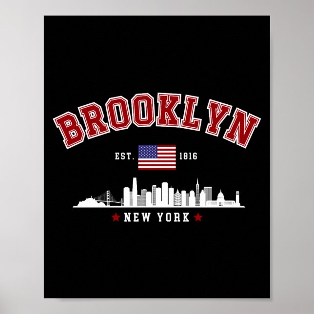 Poster Camiseta Brooklyn Ney York Est 1816  (Frente)
