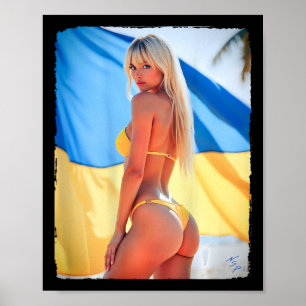 Poster Camiseta Byck Print - Y Garota Loira De Biquíni E