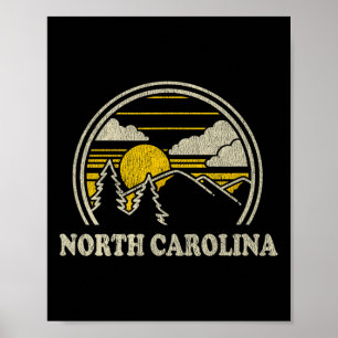 Poster Camiseta Carolina do Norte Nc Vintage Montanhas Ca